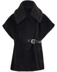 Max Mara - Teddy Belt-Fastening Cape Jacket - Lyst