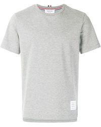 Thom Browne - Relaxte Fit T-shirt Met Korte Mouwen En Split Aan De Zijkant - Lyst