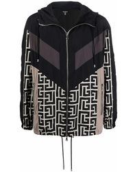 Balmain - Monogram Hooded Windbreaker - Lyst