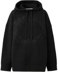 Burberry - Embroidered Oak Leaf Crest Oversized Hoodie - Lyst