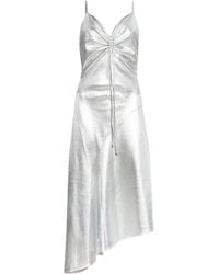 AllSaints - Alexia Metallic Ruched Slip Dress - Lyst