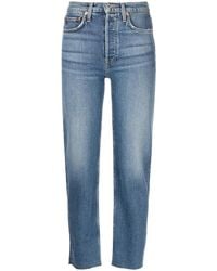 RE/DONE - Vaqueros rectos Stobe Pipe de talle alto - Lyst