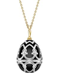 Faberge - 18kt Gouden Heritage Penguin Surprise Halsketting Met Diamanten Medaillon - Lyst