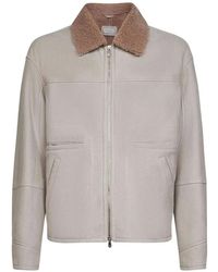 Brunello Cucinelli - Veste À Col En Peau Lainée - Lyst