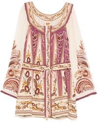 FARM Rio - Floral Print Belt Dress - Lyst