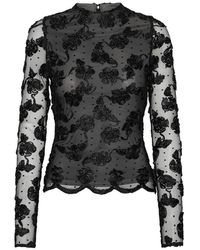 ROTATE BIRGER CHRISTENSEN - Flower Mesh Ls Top - Lyst