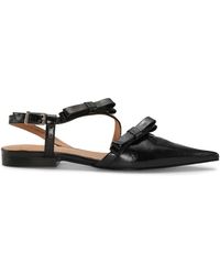 Ganni - Bow-Detail Slingback Ballerina Shoes - Lyst
