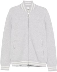 Eleventy - Stripe-Trim Wool Bomber Jacket - Lyst
