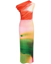 Oscar de la Renta - Abstract Watercolor ドレス - Lyst