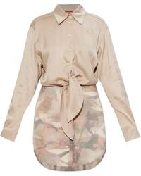 DIESEL - Mini D-Elta Tie-Front Printed Dress - Lyst
