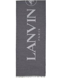 Lanvin - Logo-Print Silk Scarf - Lyst