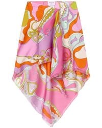PUCCI - Orchidee-Print Silk Skirt - Lyst
