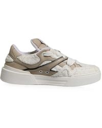 Dolce & Gabbana - Faux-Shearling Low-Top Sneakers - Lyst