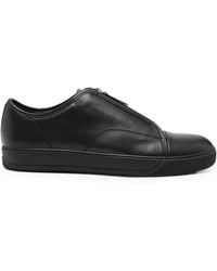 Lanvin - Zip-Front Leather Sneakers - Lyst