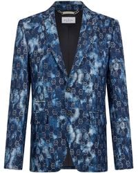 Philipp Plein - Jacquard-Monogram Blazer - Lyst