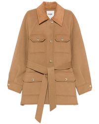 Maje - Belted Button-Front Wool Coat - Lyst