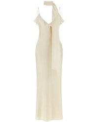 ROTATE BIRGER CHRISTENSEN - Ruffled Scarf-Detail Maxi Dress - Lyst