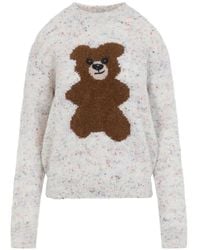 Moschino - Textured Bear Bouclé Knit Sweater - Lyst