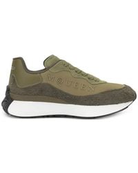 McQueen - Sprint Runner Suede-Panel Sneakers - Lyst
