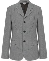 COMME DES GARÇON BLACK - Houndstooth-Pattern Curved-Seam Blazer - Lyst