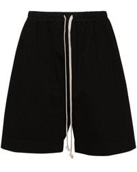 Rick Owens - Drawstring-waistband Cotton Track Shorts - Lyst