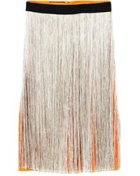 Plan C - Falda midi con flecos - Lyst
