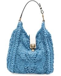 Ermanno Scervino - Chunky-Knit Clasp-Fastening Leather Tote Bag - Lyst