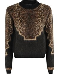 Dondup - Leopard-Print Geometric-Pattern Sweater - Lyst