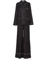 Prada - Embroidered Twill Pajamas - Lyst