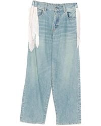 Undercover - Scarf-Detail Faded Jeans - Lyst