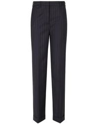 Semicouture - Lola Pinstriped Turn-Up Trousers - Lyst