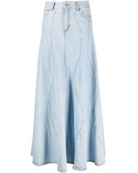 Haikure - Panelled Cotton Maxi Denim Skirt - Lyst