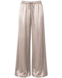 Liviana Conti - Drawstring-Waist Satin-Finish Palazzo Pants - Lyst