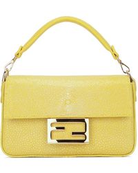 Fendi - Logo-Plaque Mini Baguette Bag - Lyst