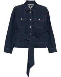 Maje - Bow-Detail Denim Shirt - Lyst