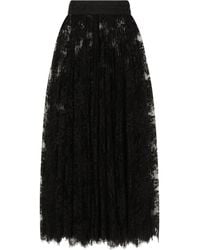 Dolce & Gabbana - Sheer Lace Midi Skirt - Lyst