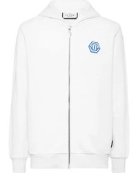 Philipp Plein - Logo-Print Zip-Up Hoodie - Lyst