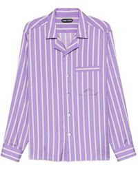 Tom Ford - Striped-Pattern Chest-Pocket Shirt - Lyst