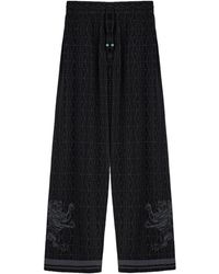 Domaine Des Artistes - Lion-Embellished Patterned Silk Trousers - Lyst
