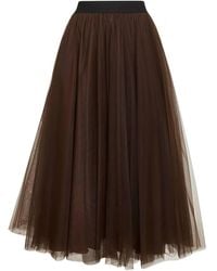 Blanca Vita - Elasticated-Waistband Tulle Skirt - Lyst