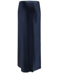 Vince - Jupe Longue Fendue En Satin - Lyst