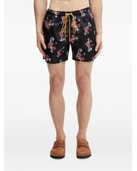 Rhude - Short De Bain Fleuri À Lien De Resserrage - Lyst