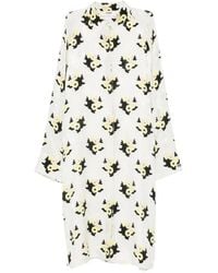 Fendi - Floral-Print Buttoned Midi Dress - Lyst