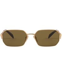 Prada - Triangle-logo Rectangle-frame Sunglasses - Lyst