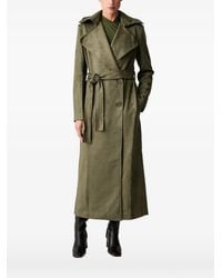 Bardot - Faux-Suede Double-Breasted Belted Trench Coat - Lyst