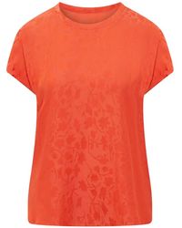 Pinko - Floral-Jacquard Short-Sleeve Blouse - Lyst