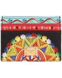 Dolce & Gabbana - Carretto-Print Canvas Card Holder - Lyst