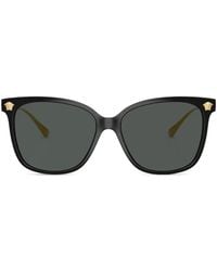 Versace - Medusa Plaque Square-Frame Sunglasses - Lyst