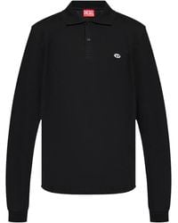 DIESEL - Logo-Appliqué Long-Sleeved Polo Shirt - Lyst