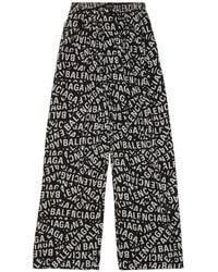 Balenciaga - Pantalon ample à logo imprimé - Lyst